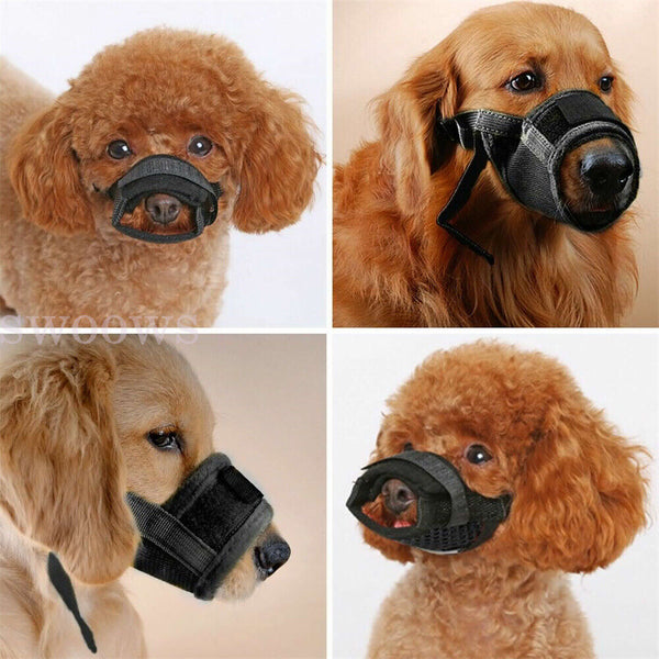 Adjustable Pet Dog Mask Stop Bark Bite Mesh Mouth Muzzle Chewing Grooming Stop