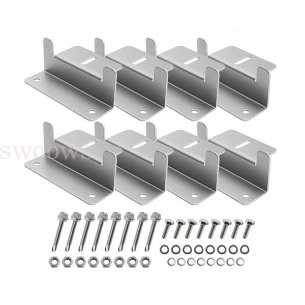 4/8PCS Solar Panel Mounting Z Bracket Set For Flat Roof Wall Mount Kit Aluminum