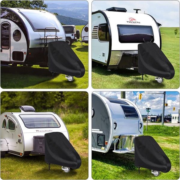 600D Heavyduty Caravan Drawbar Tow Hitch Cover Camper Trailer Black With Buckle