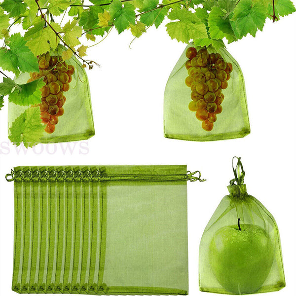 50/100x Fruit Net Bags Agriculture Garden Vegetable Protection Mesh Insect Proof