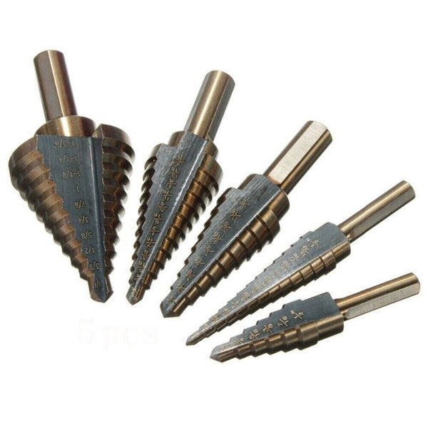 Titanium Plating 5/6Pcs Step Drill Bit Set High-Speed Reaming Pagoda Sawtooth AU