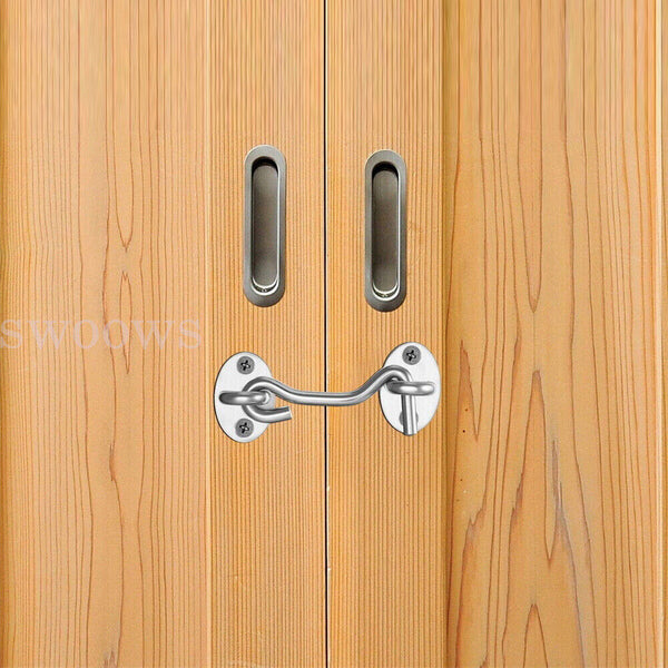 Cabin Hook And Eye Latch Lock Shed Gate Door Stainless Steel Catch Silent Holder