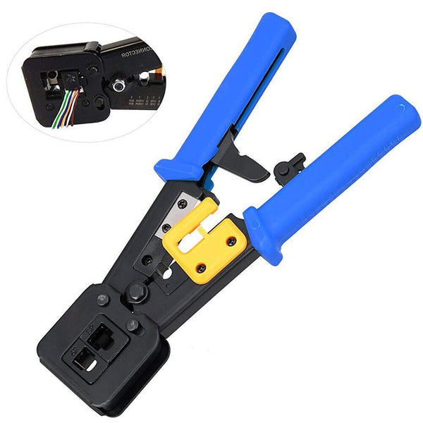 6 in 1 RJ45 RJ11 Crimper Cat5/6 Connector End Pass Through Network Stripper Tool