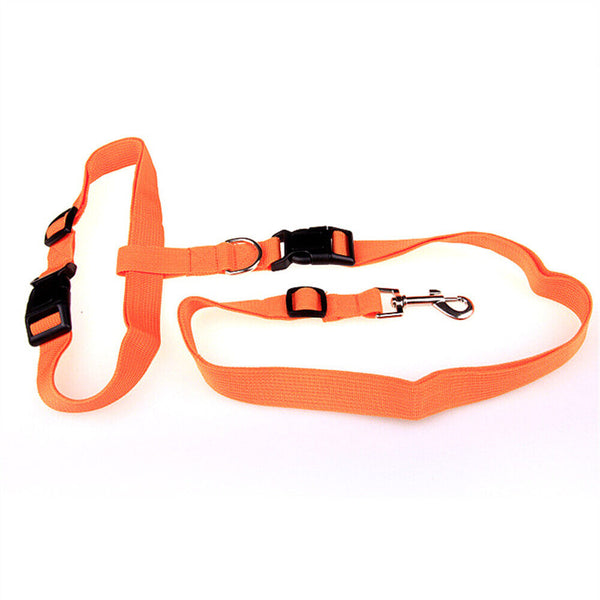 1/2x Adjustable Hands Free Leash Dog Lead W/ Waist Belt Jogging Walking Running