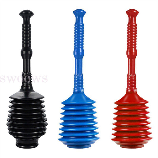 Toilet Plunger Bathroom Drain Clean Powerful High Pressure Thrust Plunge Cleaner