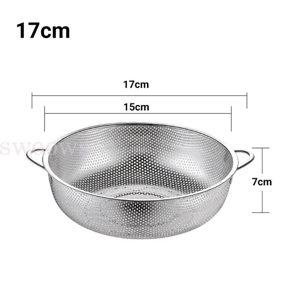 Stainless Steel Fine Mesh Strainer Colander Food Rice Vegetable Fruits Sieve