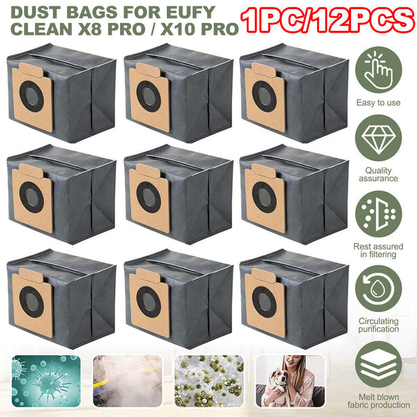 Replacement Dust Bags For Eufy Clean X8 Pro / X10 Pro Omni Robot Vacuum Cleaner