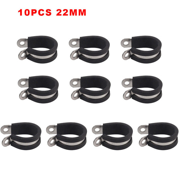 up100 P Clips Rubber Lined Cable Hose Pipe Clamps Holder Air Clip Clamp 6mm-24mm