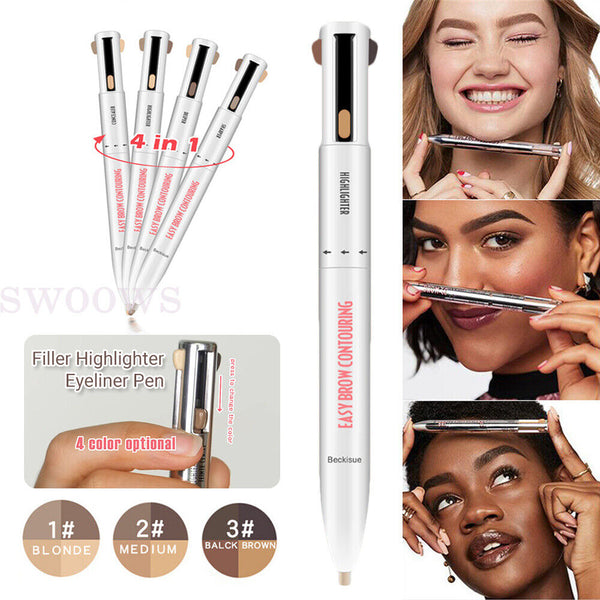 4 in 1 Brow Contour Pen Defining & Highlighting Makeup Beauty Tool Pencil