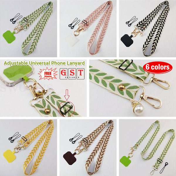 Universal Mobile Phone Lanyard Adjustable Hanging Neck Strap With Patch Fashion