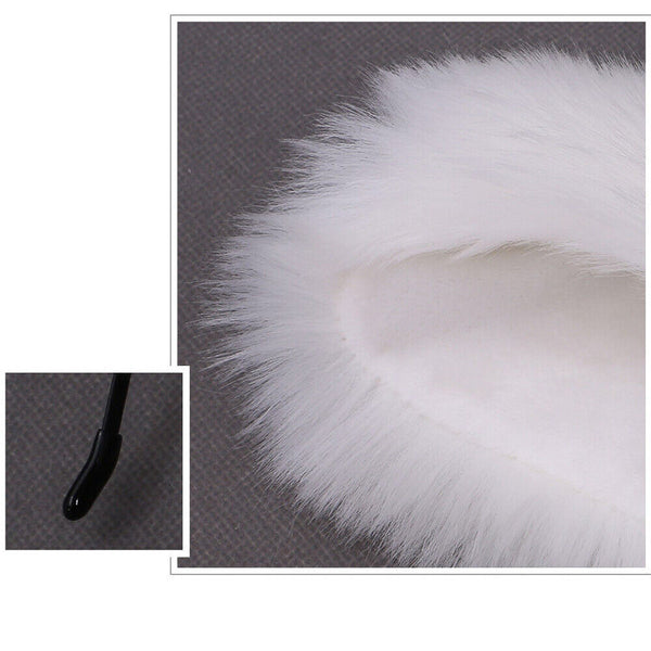 1/2xWomen Girls Fluffy Fur Cat Kitty fox animal Costume Ears Party Hair Clips On