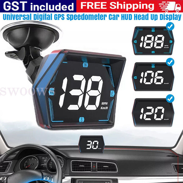 Universal Digital GPS Speedometer Car HUD Head Up Display MPH/KM Overspeed Alarm