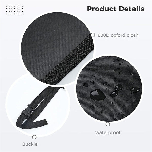 600D Heavyduty Caravan Drawbar Tow Hitch Cover Camper Trailer Black With Buckle