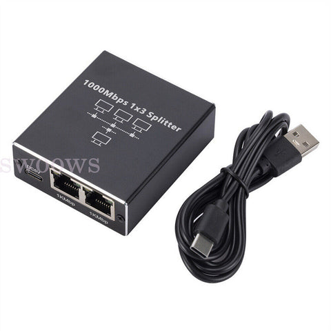 RJ45 Splitter 1 to 3/4 Ethernet Adapter Gigabit 1000M Network Cable Extender