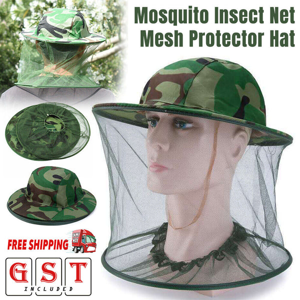 2Pcs Mosquito Insect Head Net Mesh Protector W/ Hat Fly Bee Fishing Camping