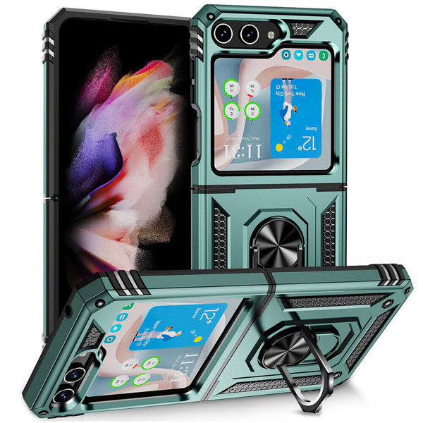 Shockproof Rugged Ring Holder Stand Case Cover For Samsung Galaxy Z Flip 5 4 3