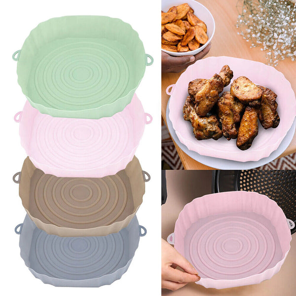 S/M/L Silicone Pot Basket Liner Non-Stick Reusable Baking Tray For Air Fryer