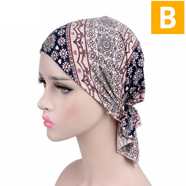 Women's Floral Chemo Cap Cancer Hat Muslim Hair Scarf Turban Hijab Head Wrap NEW