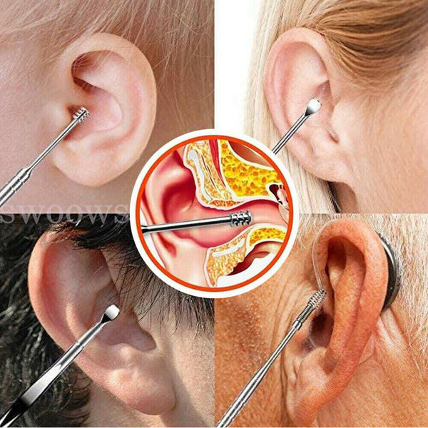 up 7Pcs Earpick Ear Wax Curette Ear Cleaner Remover Spoon Ear Cleaning Tool Kit