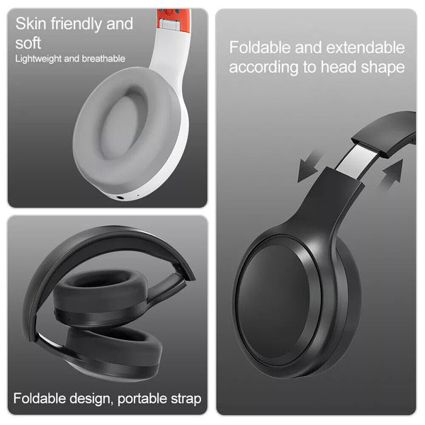 Wireless Headphones Bluetooth Noise Cancelling Stereo Earphones Over Ear Headset