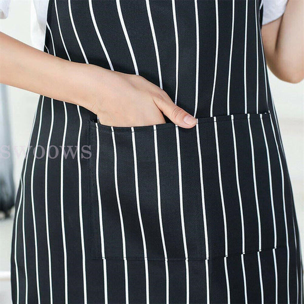 Plain Apron Bib Washable Pocket Butcher Waiter Chef Kitchen Cafe Cooking Craft