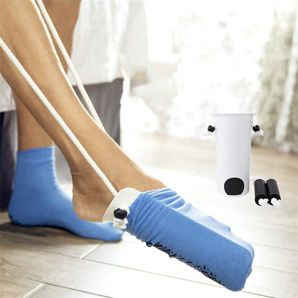 2x Sock Aid Sock Helper Puller Easy On Off Pulling Assists for Elderly Pregnant