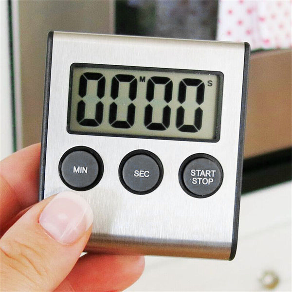 Stainless Steel Magnetic LCD Digital Kitchen Timer Count Down Cooking Alarm