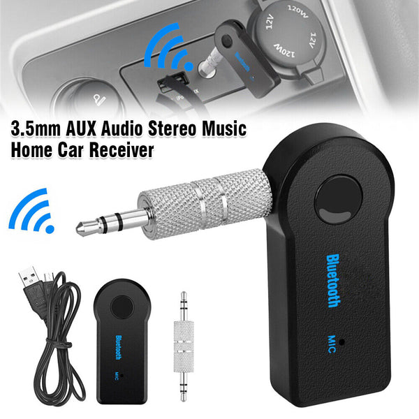 1/2PCS Wireless Bluetooth 3.5mm AUX Audio Stereo Home Car Receiver Adapter & M