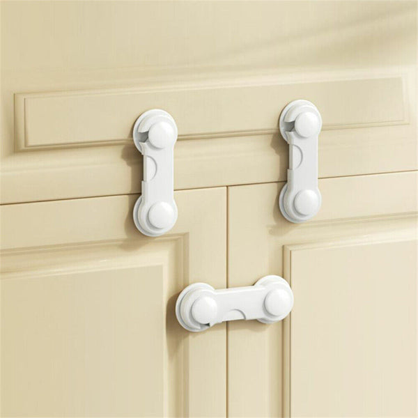 1-10x Baby Safety Lock Child Adhesive Cupboard Cabinet Fridge Drawer Door Locks