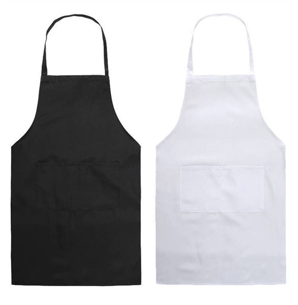 10x Plain Apron Bib Washable Pocket Butcher Waiter Chef Kitchen Cooking Craft