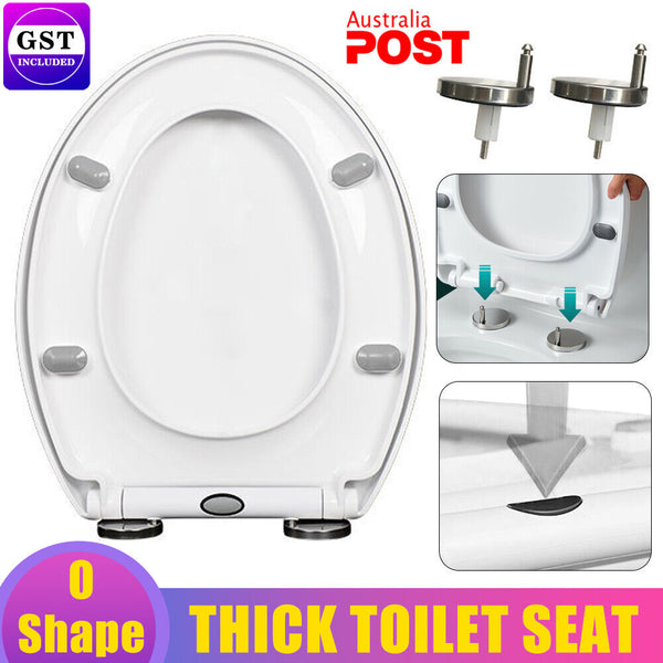 Thick Toilet Seat Soft Close Luxury White Heavy Duty Quick Release O Shape NEW