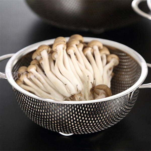 Stainless Steel Fine Mesh Strainer Colander Food Rice Vegetable Fruits Sieve