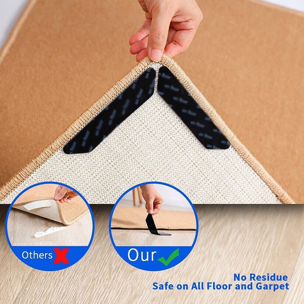 Non-Slip Rug Strip Grippers Reusable Washable Carpet Mat Sticker Anti Skid