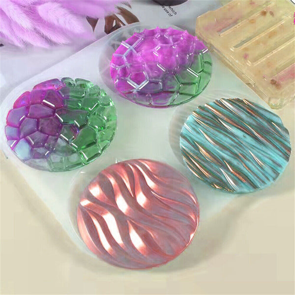 Coaster Cup Mat Mold Wave Diamond Pattern Silicone Mould for Epoxy Resin Casting