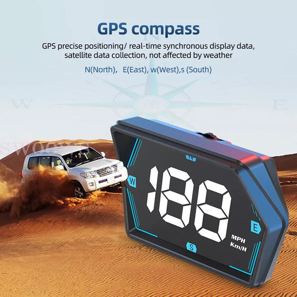 Universal Digital GPS Speedometer Car HUD Head Up Display MPH/KM Overspeed Alarm