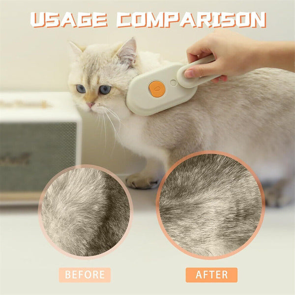 1/2x 3 in 1 Cat Steam Brush Pet Grooming Dog Brush Electric Spray Massage Steamy