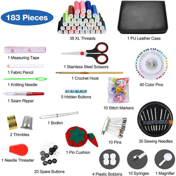 183pcs Portable Sewing Kit Home Travel Emergency Professional Sewing Set AU NEW