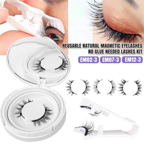 Reusable Natural Magnetic Eyelashes with Applicator No Glue Needed Lashes Kit AU