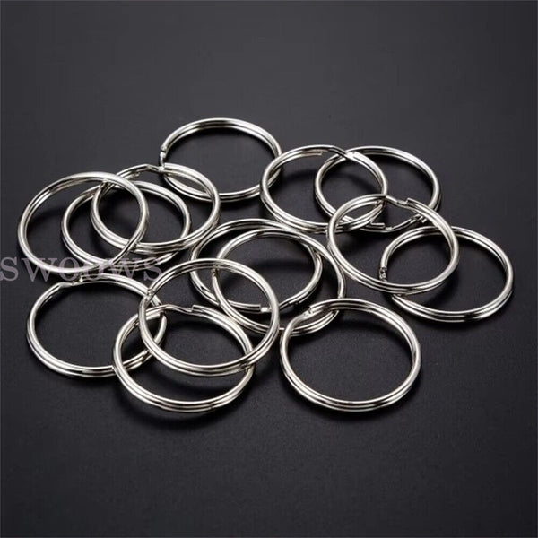 Up 200 Stainless Steel Key Holder Split Scuba Rings Keyring Keychain Keyfob 25mm