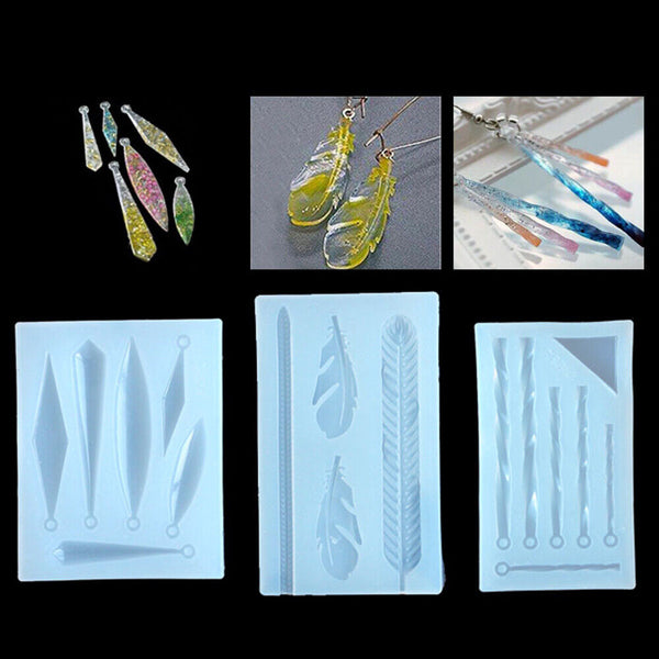 NEW Silicone Resin Moulds Mold Jewelry Earring Pendant Casting Craft DIY Kit Set