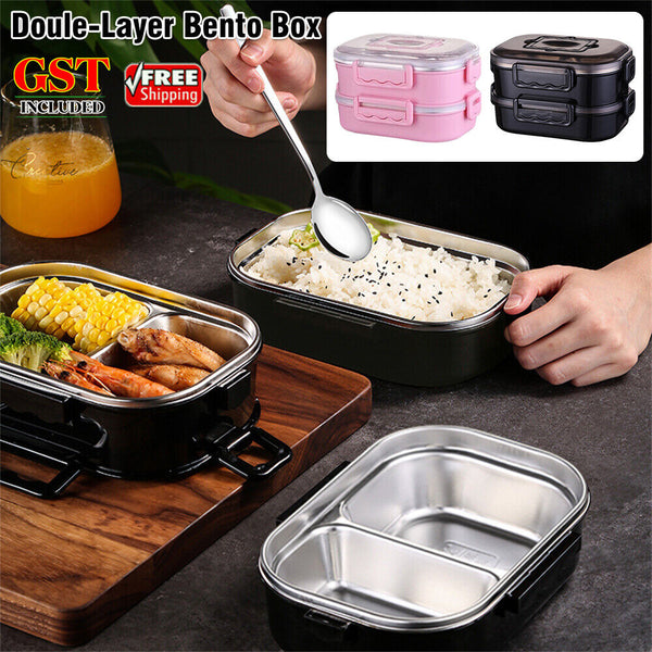 Doule-Layer Stainless Bento Box Leak-Proof Thermal Insulation Portable Lunchbox