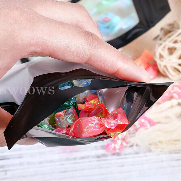 Mylar Bags Smell Proof Zip lock Heat Sealable Foil Bags for Storage Reusable