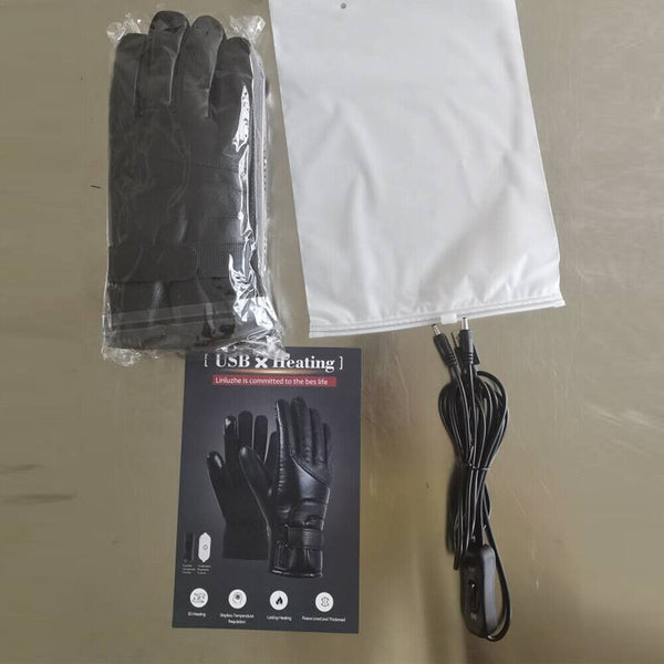 USB Electric Heated Gloves Motorcycle Riding Ski Rechargeable Waterproof Thermal