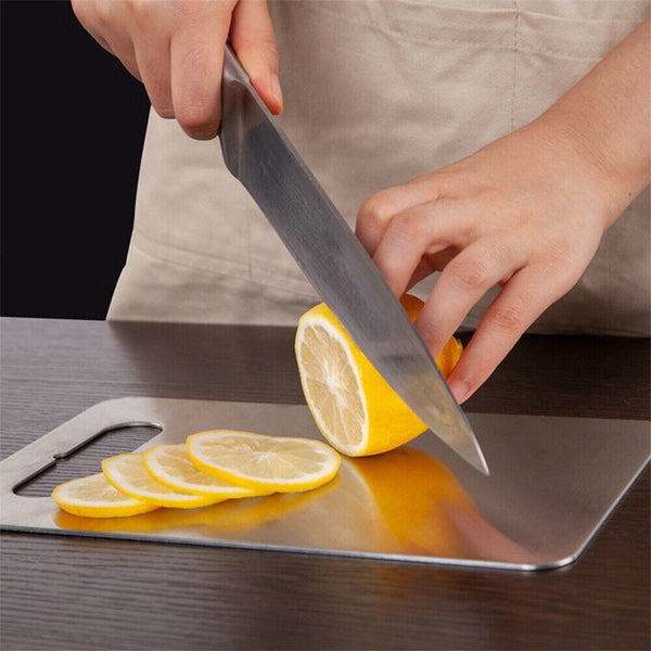 Stainless Steel Cutting Board Double-Sided Chopping Boards for Kitchen Camping