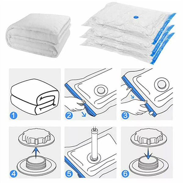 1-10X STRONG VACUUM STORAGE SAVING SPACE SAVER BAG VACCUM LARGE BAG PACK