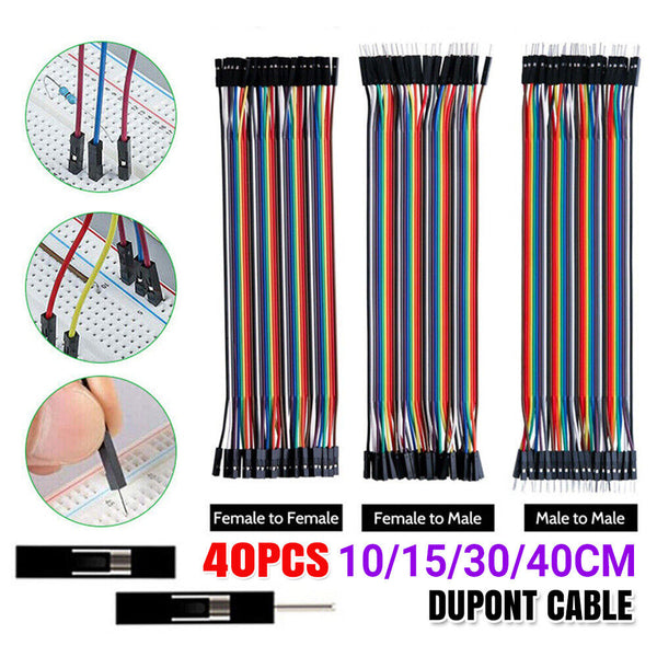 UP200PCS 10/15/30/40CM Dupont Cable Jumper Wire for Arduino RPi breadboard