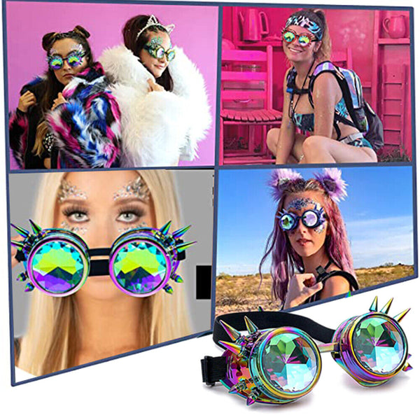 Kaleidoscope Goggles Steampunk Rave Glasses Rainbow Festival Gifts Cosplay Party