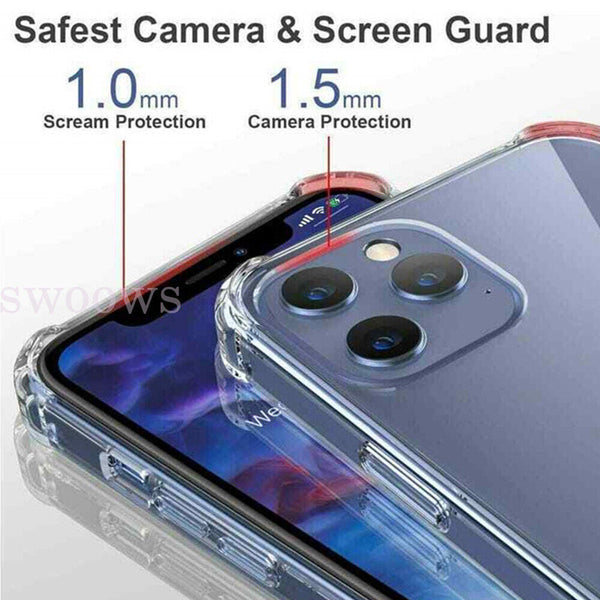 Clear Shockproof Bumper Back Case Cover For iPhone 14 Pro 13 Pro Max