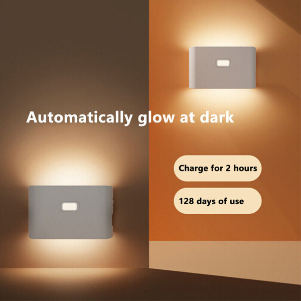 Smart LED Night Light Motion Sensor Closet Cabinet Bedside Lamp USB Rechargeable