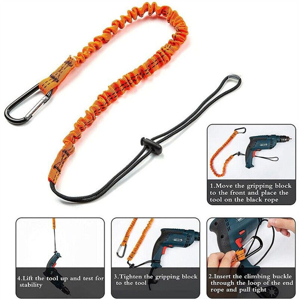 Tool Lanyard 3 Pcs Safety Lanyard with Carabiner Shock Absorbing Safety Lanyars